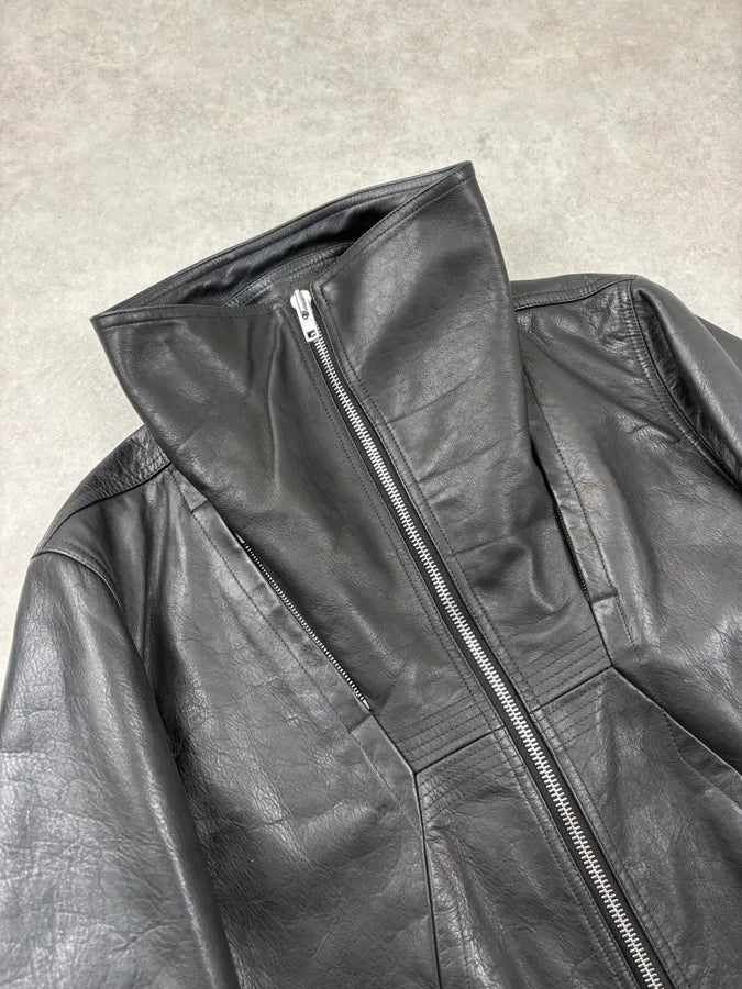 AW2016 Rick Owens Black Avant-Garde Leather Jacket uunsIld 10