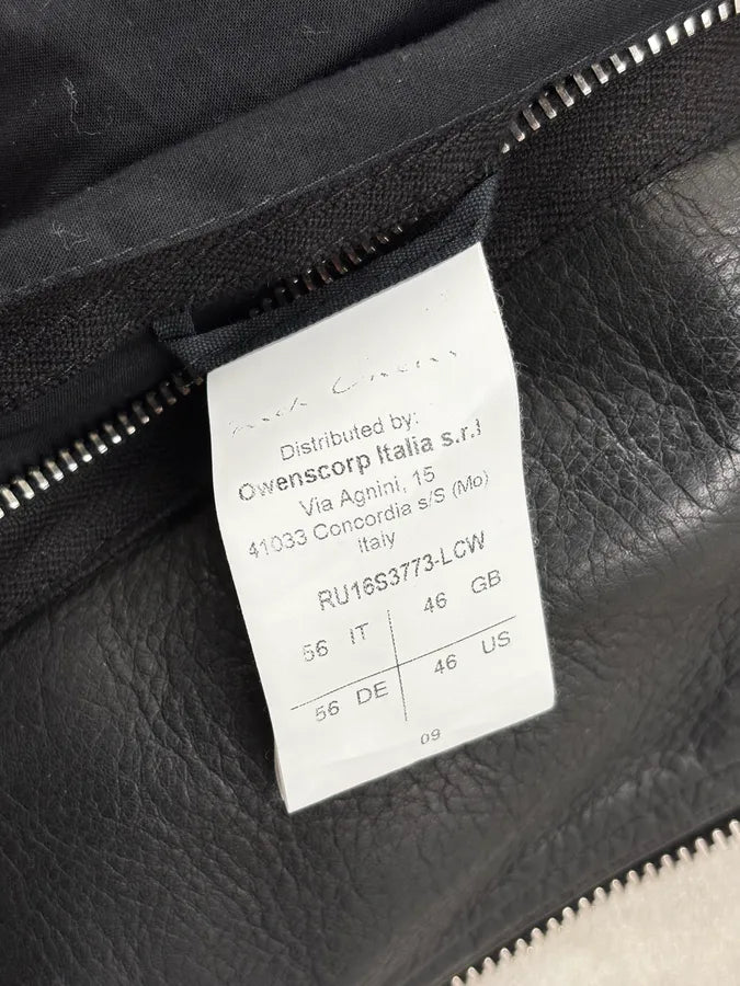 AW2016 Rick Owens Black Avant-Garde Leather Jacket uunsIld 12