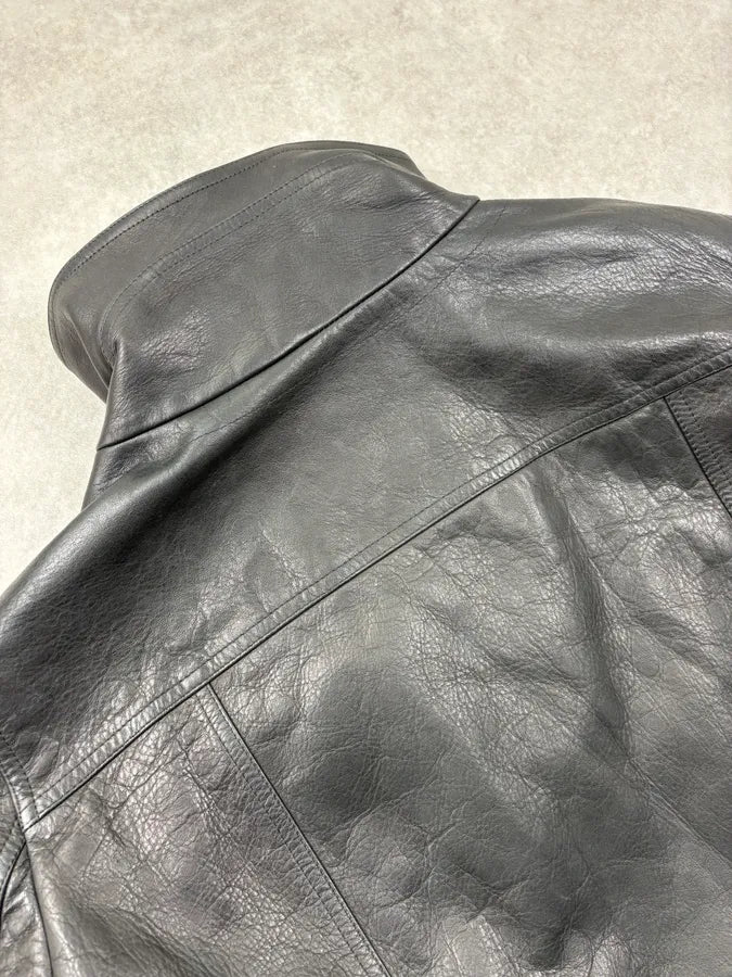 AW2016 Rick Owens Black Avant-Garde Leather Jacket uunsIld 9