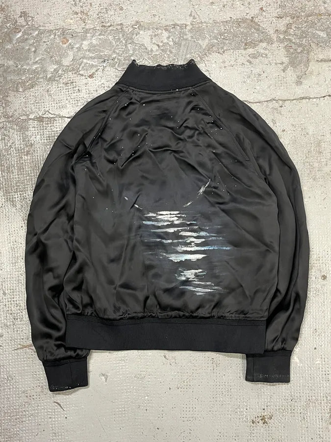 SS2017 Saint Laurent Black Moonlight Silk Teddy Jacket GGodBEb 0