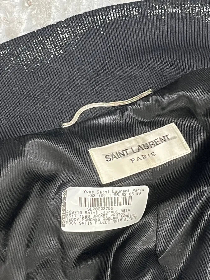 SS2017 Saint Laurent Black Moonlight Silk Teddy Jacket GGodBEb 9