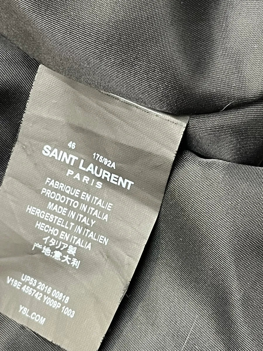AW2016 Saint Laurent Dark Grey Camouflage Nylon Bomber Jacket lbMMWVx 9