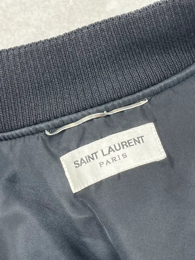 AW2016 Saint Laurent Dark Grey Camouflage Nylon Bomber Jacket lbMMWVx 10