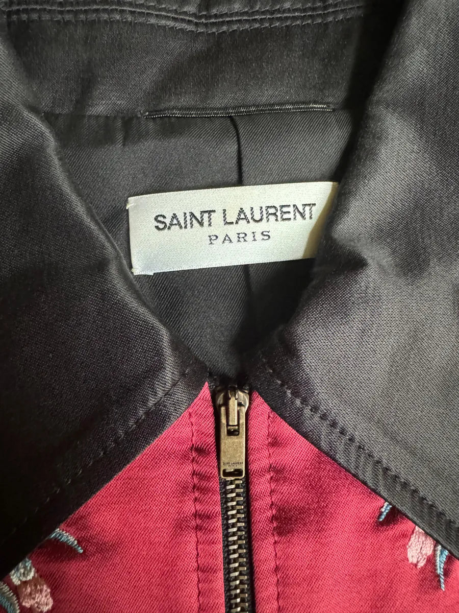 AW2016 Saint Laurent Western Embroidered Black Teddy Jacket by Hedi Slimane sJYWEhr 8