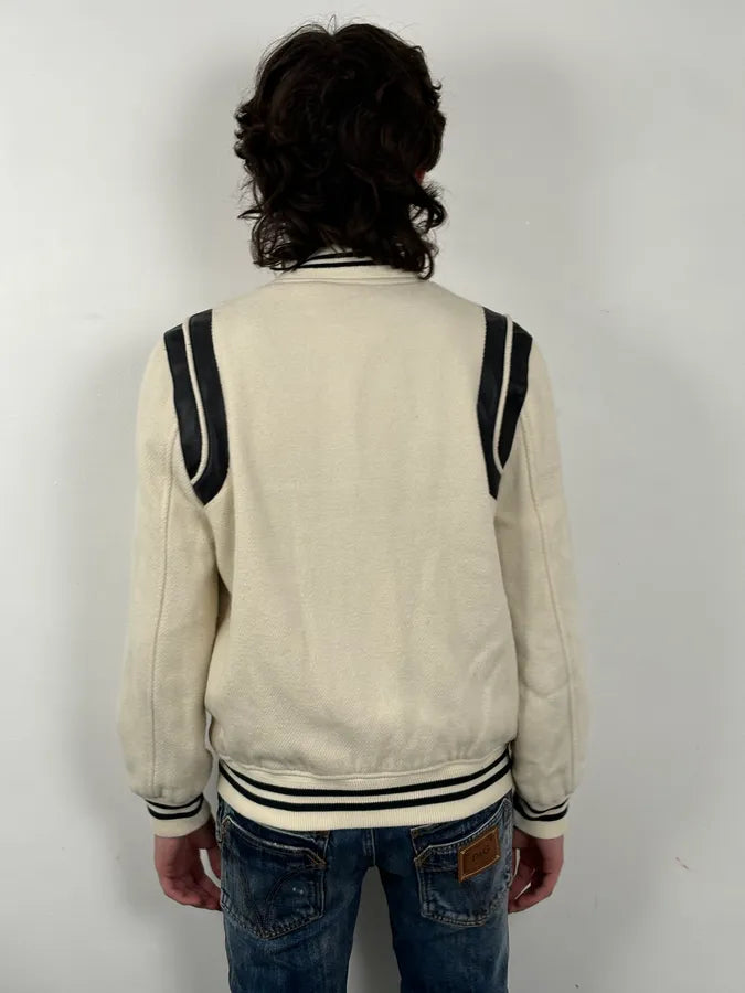 AW2016 Saint Laurent White Buttoned Teddy Jacket fPfzSaP 2