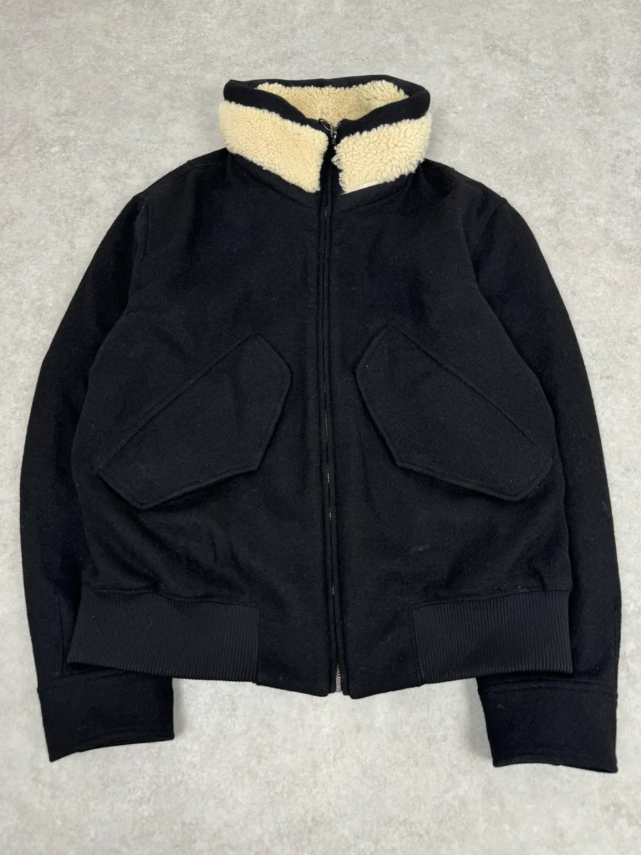 AW2017 Acne Studios Mutt Black Fur Collar Jacket fOePsLz 0