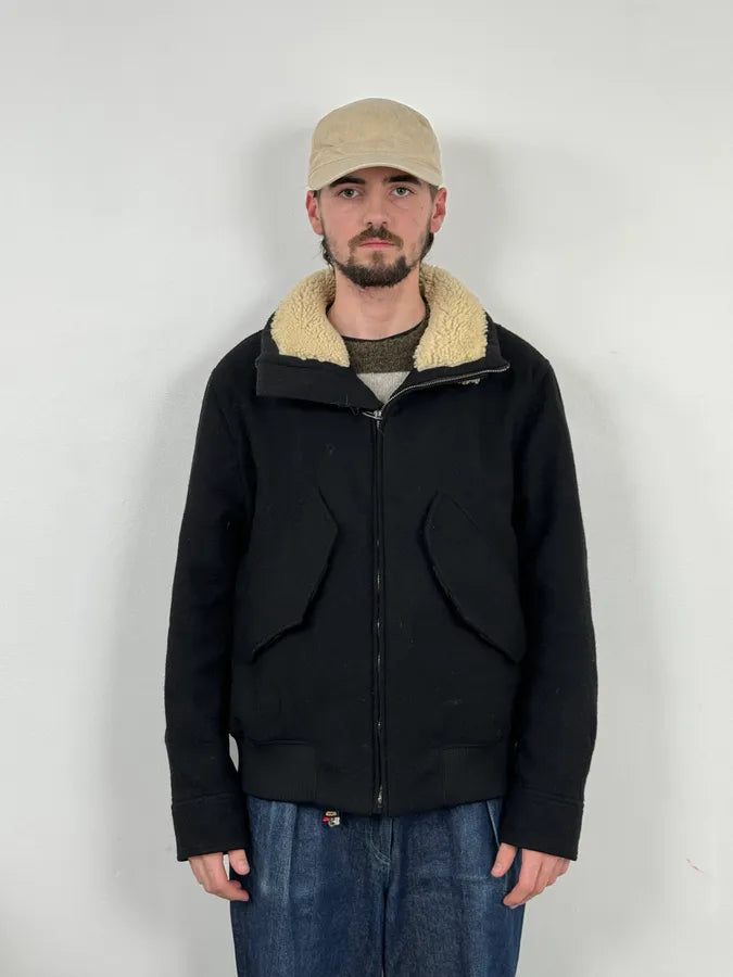 AW2017 Acne Studios Mutt Black Fur Collar Jacket fOePsLz 1