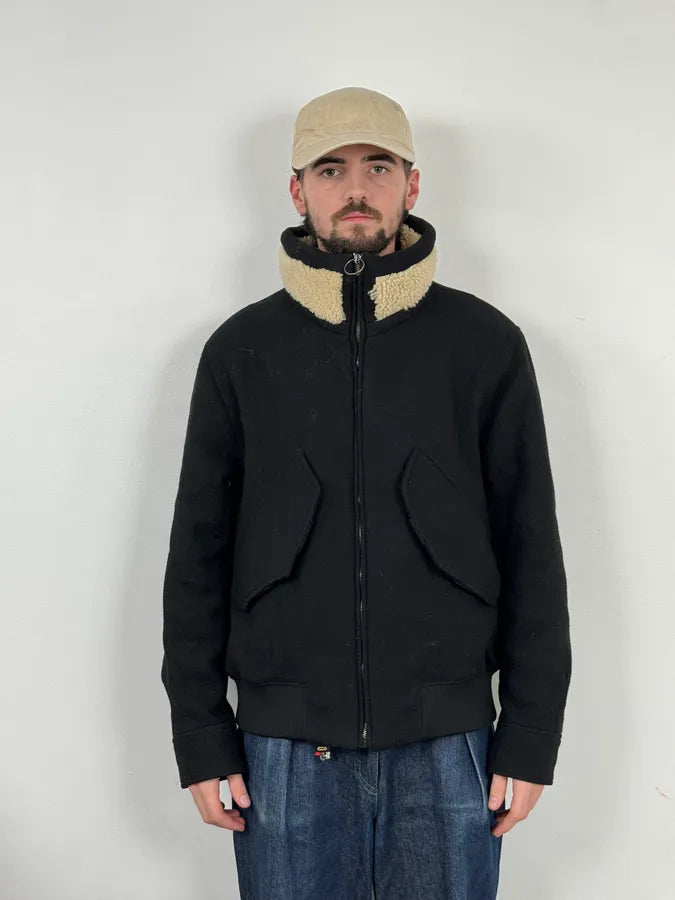 AW2017 Acne Studios Mutt Black Fur Collar Jacket fOePsLz 2