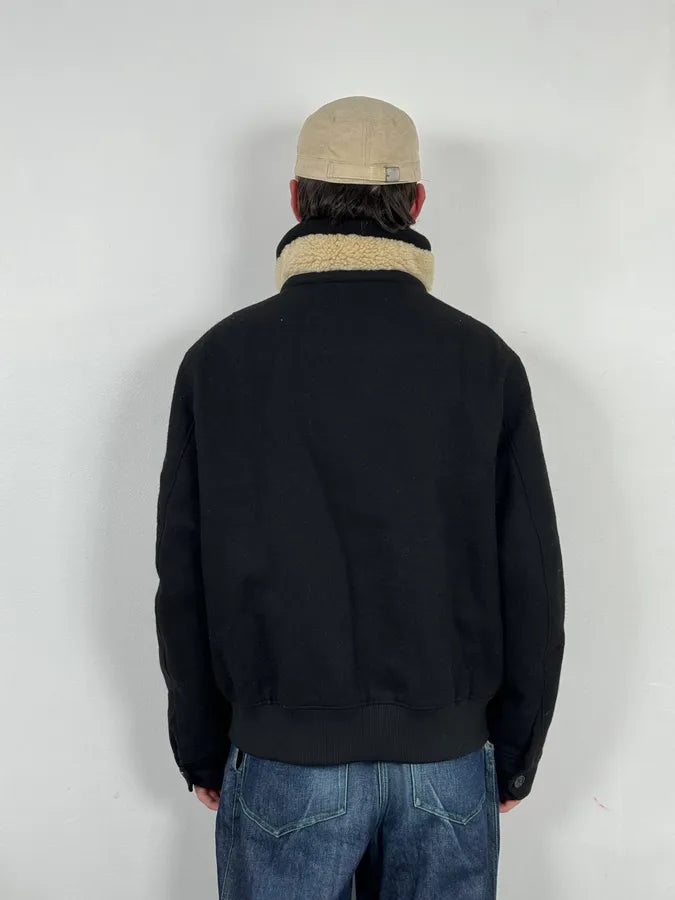 AW2017 Acne Studios Mutt Black Fur Collar Jacket fOePsLz 3