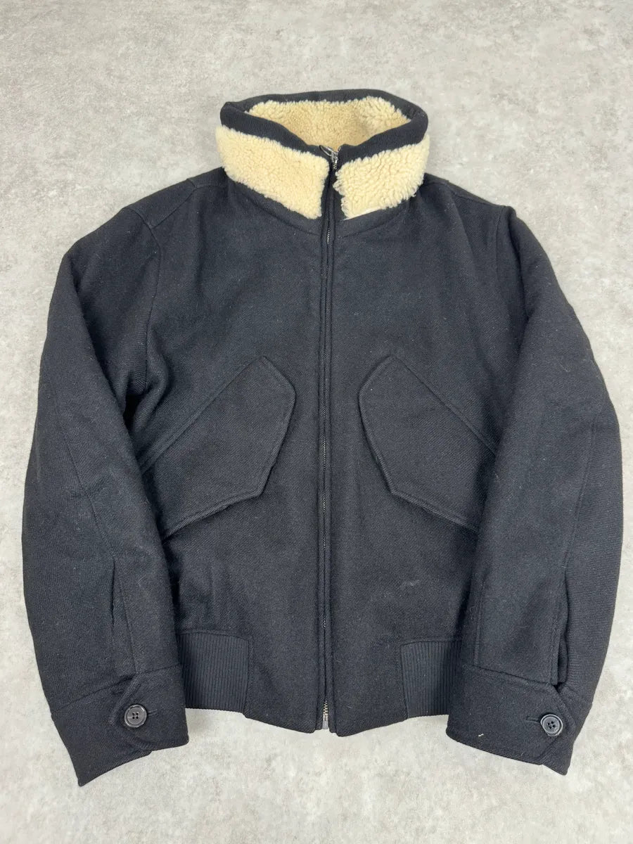 AW2017 Acne Studios Mutt Black Fur Collar Jacket fOePsLz 4