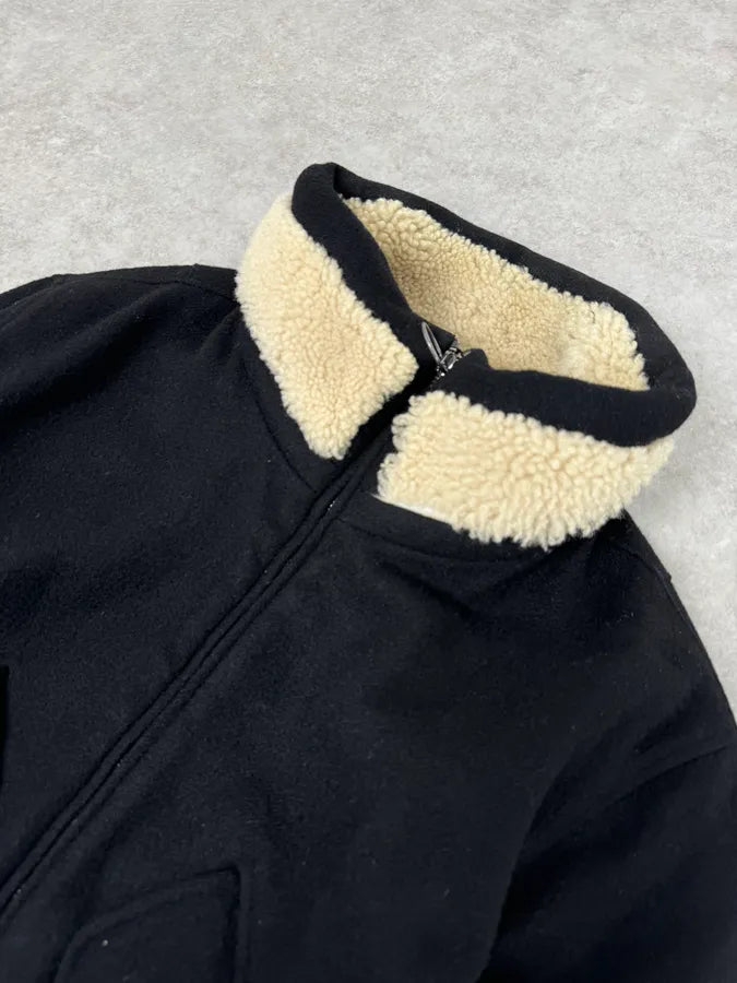 AW2017 Acne Studios Mutt Black Fur Collar Jacket fOePsLz 5