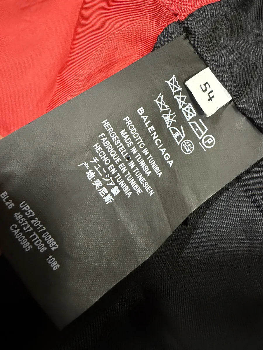 AW2017 Balenciaga Black & Red Parka Hooded Jacket OJvGRhF 10