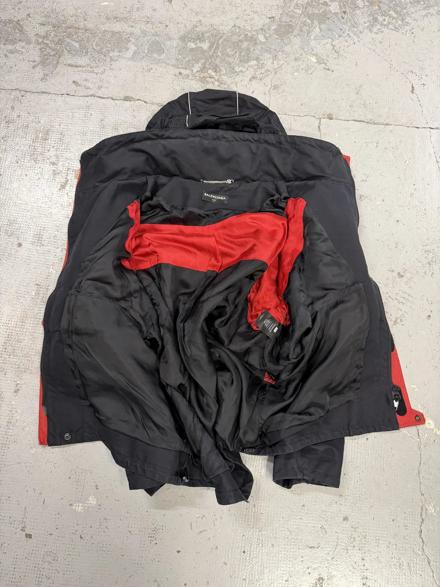 AW2017 Balenciaga Black & Red Parka Hooded Jacket OJvGRhF 12