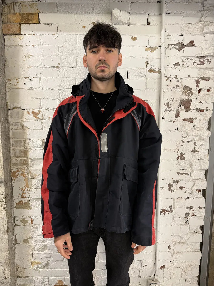 AW2017 Balenciaga Black & Red Parka Hooded Jacket OJvGRhF 3