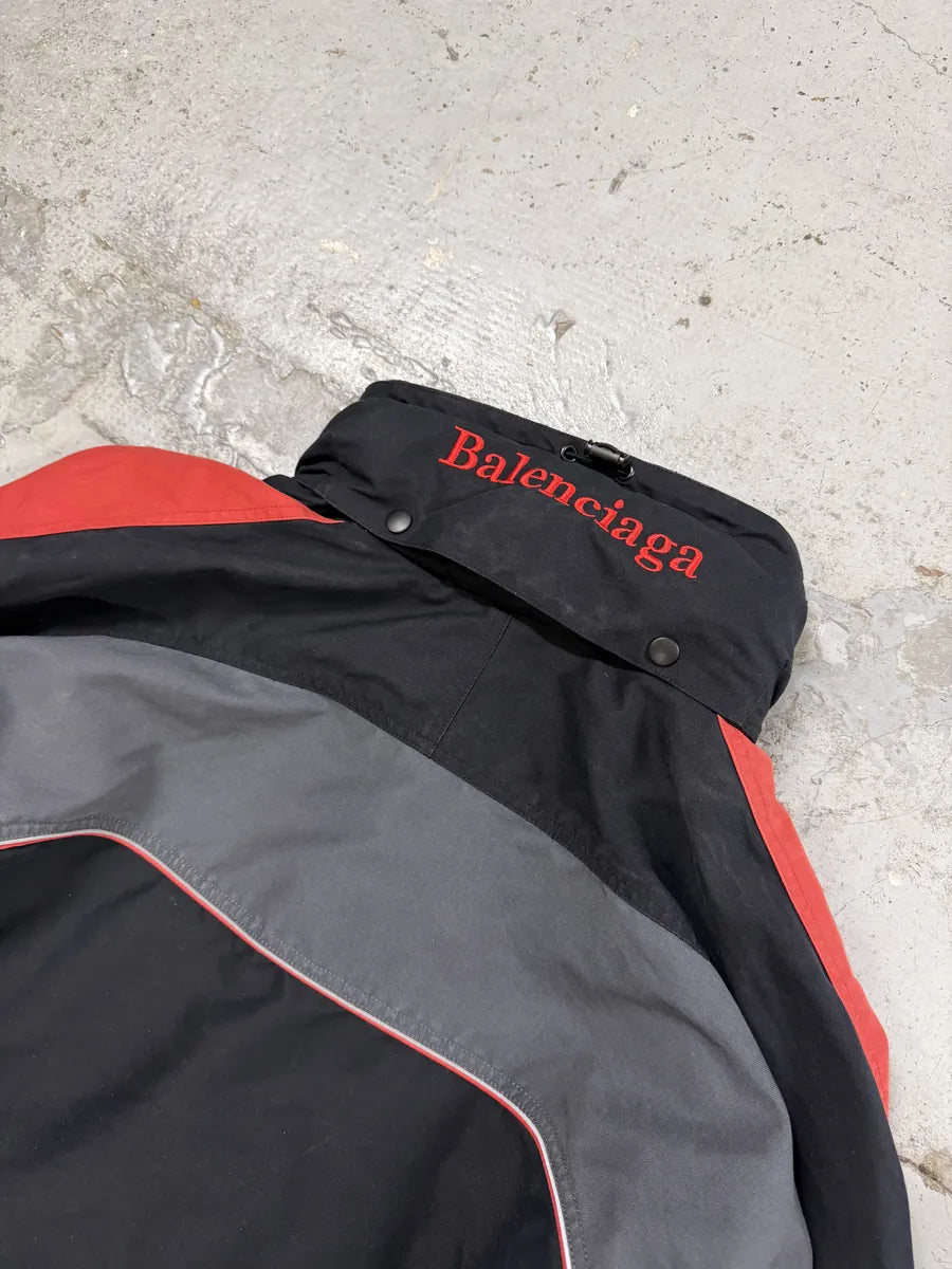AW2017 Balenciaga Black & Red Parka Hooded Jacket OJvGRhF 6