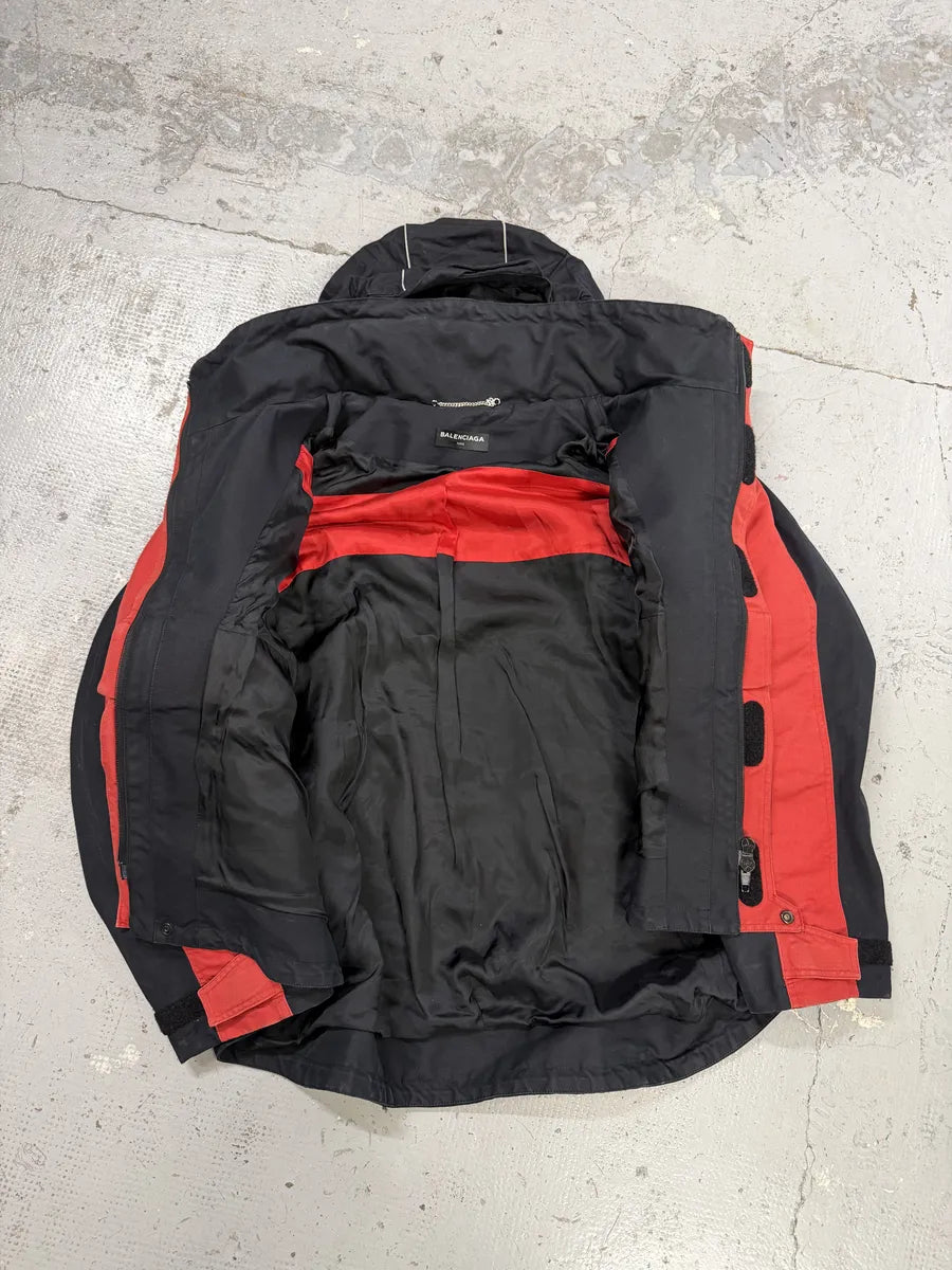 AW2017 Balenciaga Black & Red Parka Hooded Jacket OJvGRhF 8