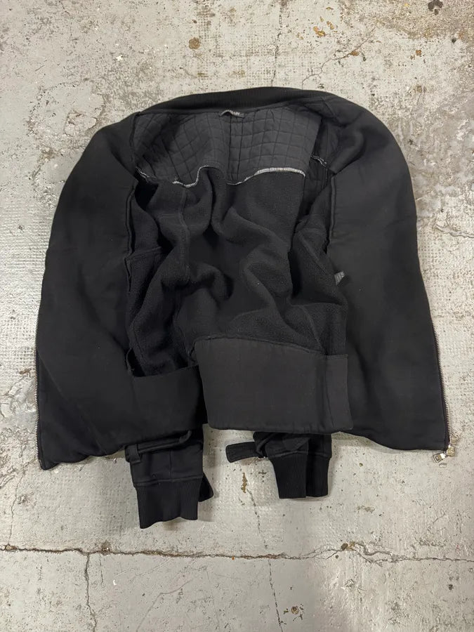 AW2017 Balmain Black Buckled Quilted Zip-up Jacket uQXkySA 6