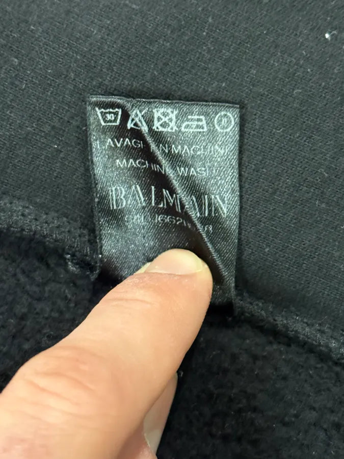 AW2017 Balmain Black Buckled Quilted Zip-up Jacket uQXkySA 9