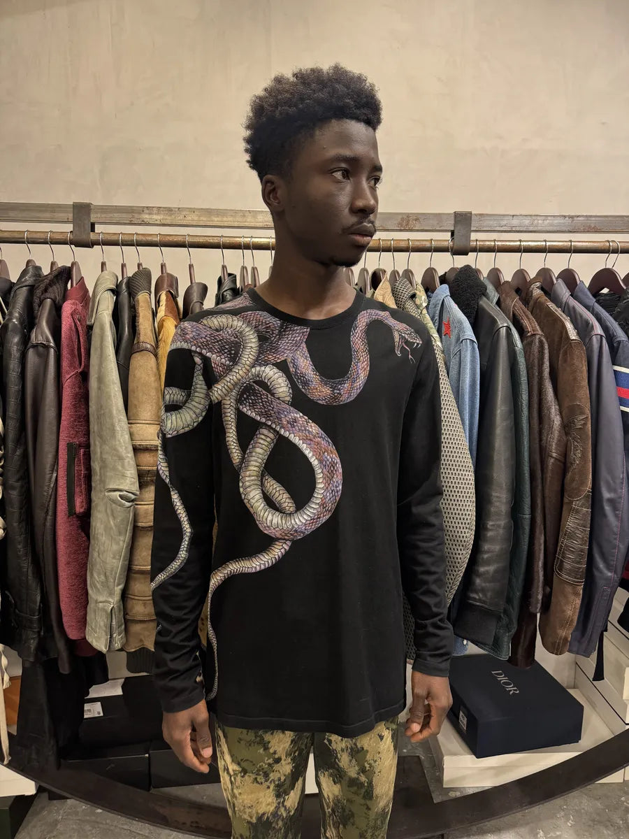 AW2017 Balmain Black Snakes Avant-Garde Longsleeves KSCpZGn 2