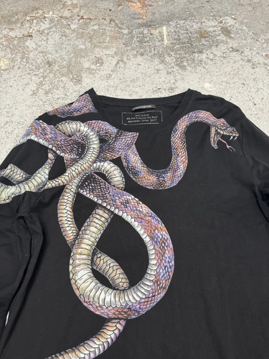 AW2017 Balmain Black Snakes Avant-Garde Longsleeves KSCpZGn 5