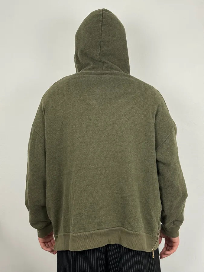 AW2017 Balmain Khaki Green Relaxed Hoodie LJfhcww 2