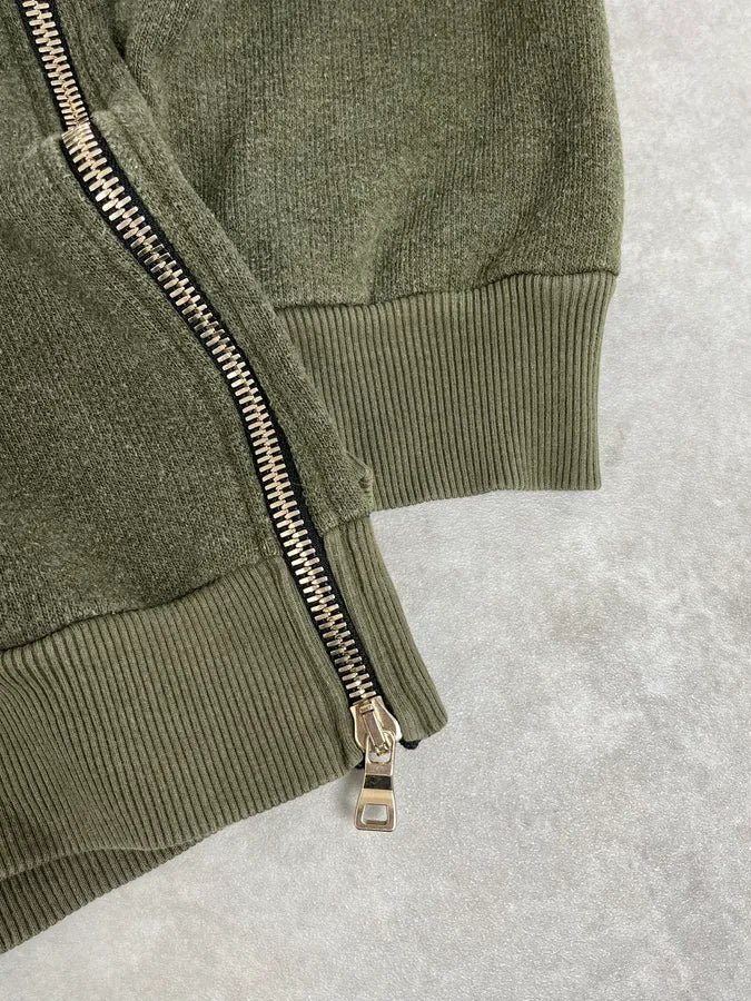 AW2017 Balmain Khaki Green Relaxed Hoodie MNDhShv 7