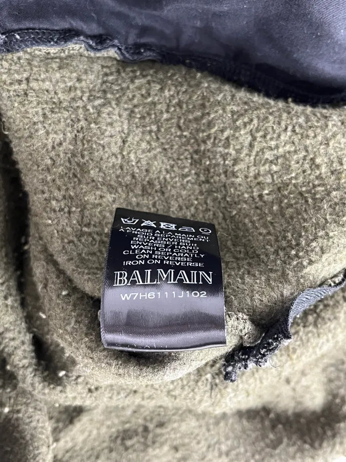 AW2017 Balmain Khaki Green Relaxed Hoodie MNDhShv 8