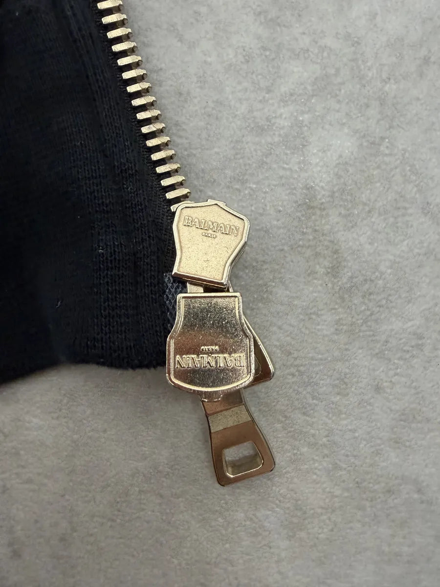 AW2017 Balmain Navy Zip-up Tiger Hoodie oIkdQNa 13