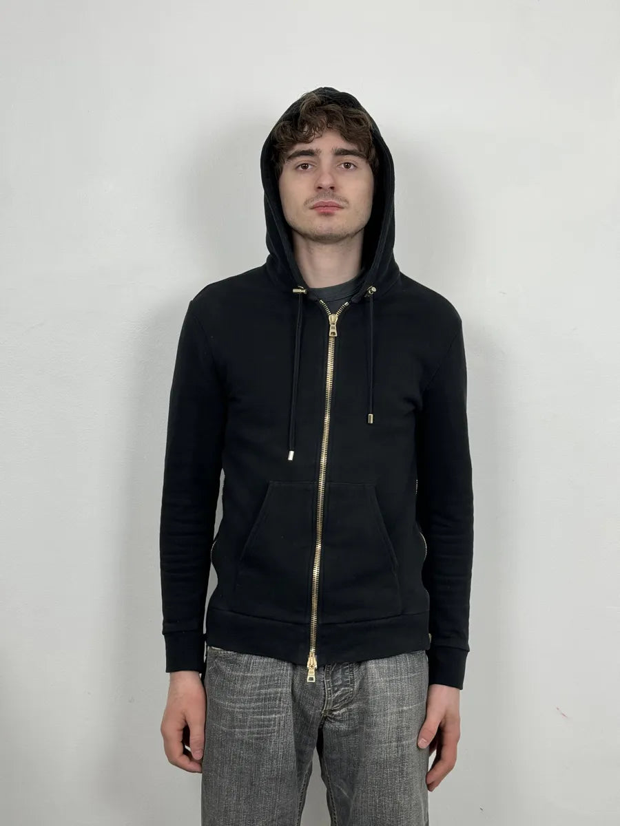 AW2017 Balmain Navy Zip-up Tiger Hoodie oIkdQNa 3