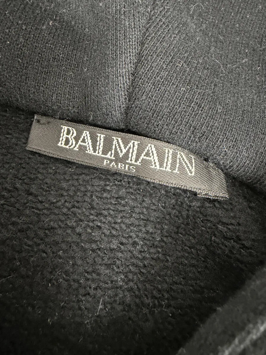 AW2017 Balmain Navy Zip-up Tiger Hoodie oIkdQNa 5