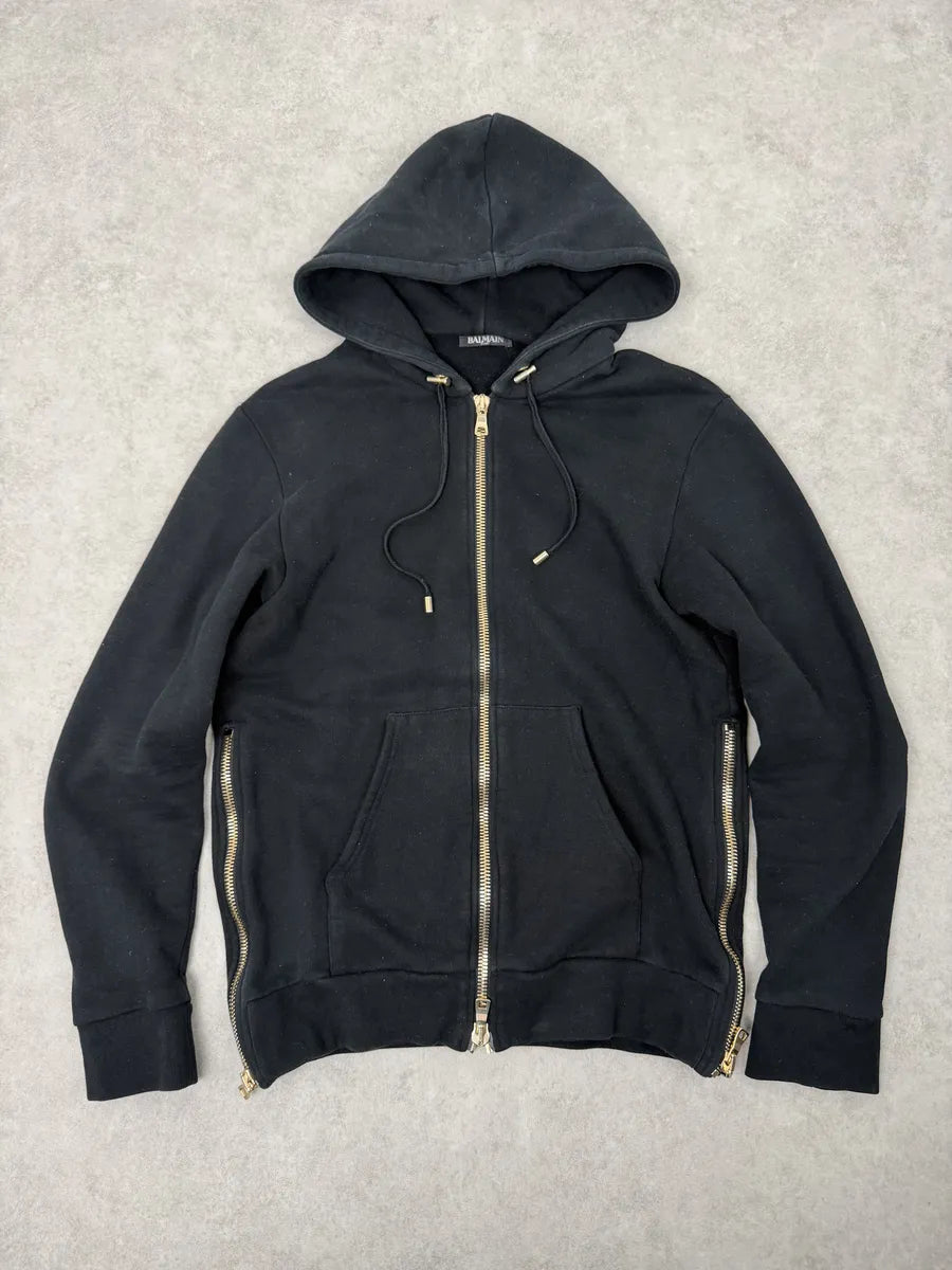 AW2017 Balmain Navy Zip-up Tiger Hoodie oIkdQNa 7