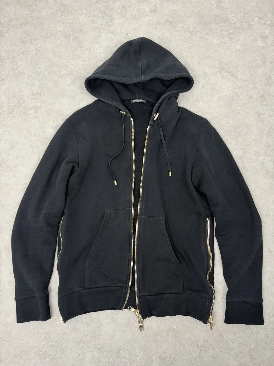 AW2017 Balmain Navy Zip-up Tiger Hoodie oIkdQNa 9