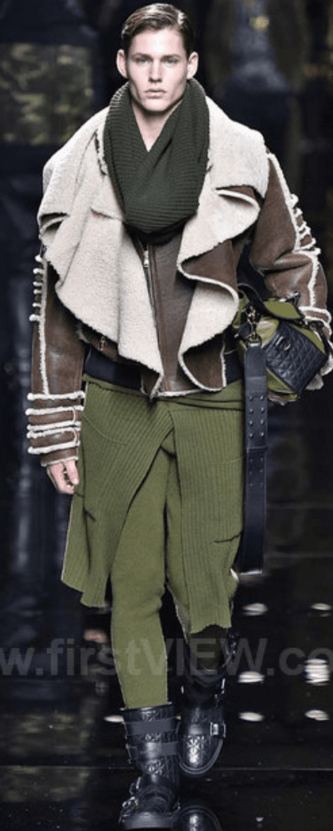 AW2017 Balmain Shearling Brown Leather Jacket rwnggbL 1