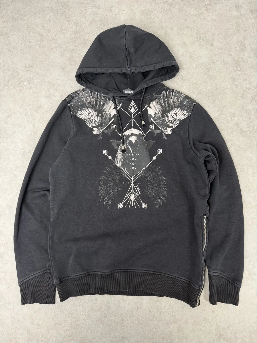 AW2017 Cavalli Black Bird Zip Hoodie dVgCtQY 2