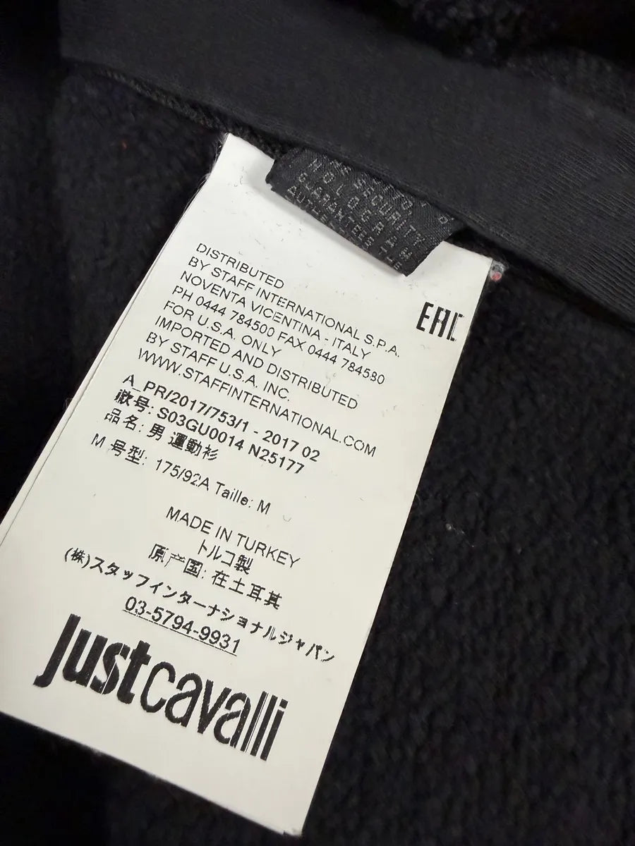 AW2017 Cavalli Black Bird Zip Hoodie dVgCtQY 5