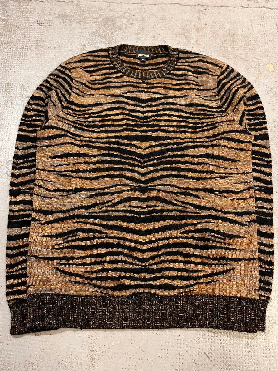 AW2017 Cavalli Brown & Black Tiger Sweater  mUvlrYN 3