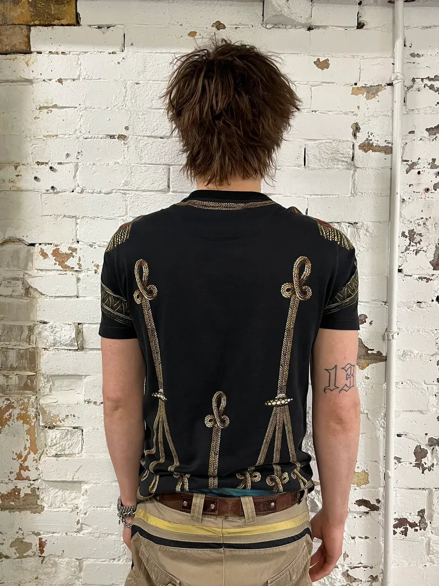 AW2017 Dolce & Gabbana Black Gold Napoleon Officer T-Shirt YrQCbTL 2