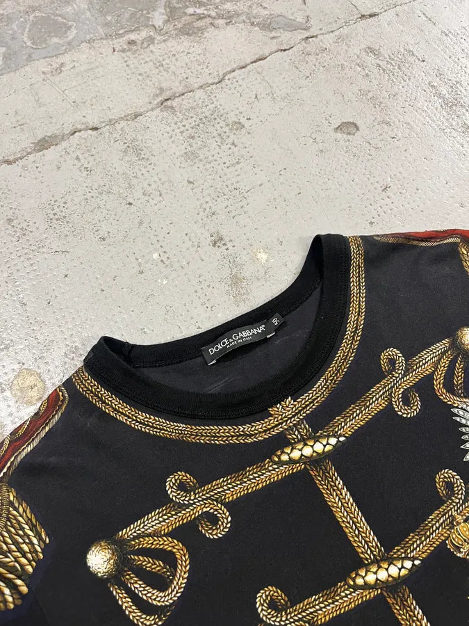 AW2017 Dolce & Gabbana Black Gold Napoleon Officer T-Shirt YrQCbTL 3
