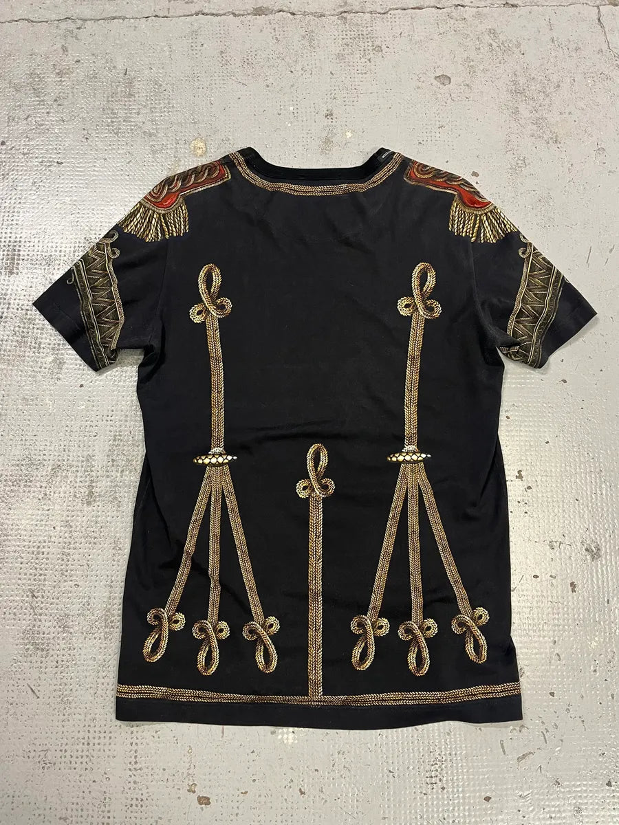 AW2017 Dolce & Gabbana Black Gold Napoleon Officer T-Shirt YrQCbTL 6