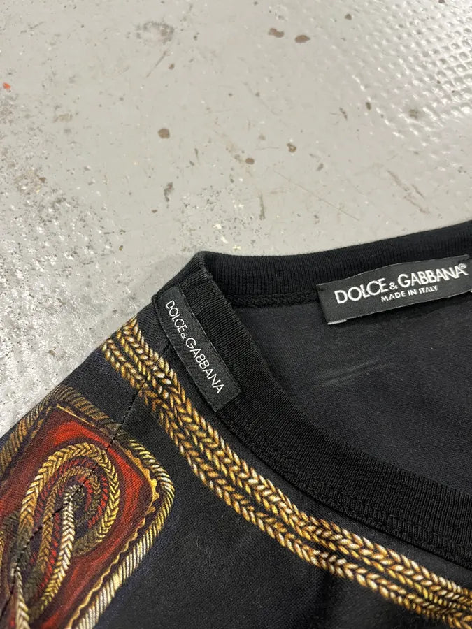 AW2017 Dolce & Gabbana Black Gold Napoleon Officer T-Shirt YrQCbTL 8