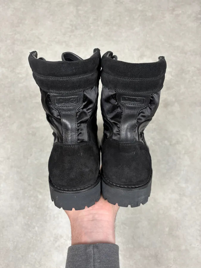 AW2017 Dolce & Gabbana Black Hybrid Zip Leather Boots zDkIrkq 6