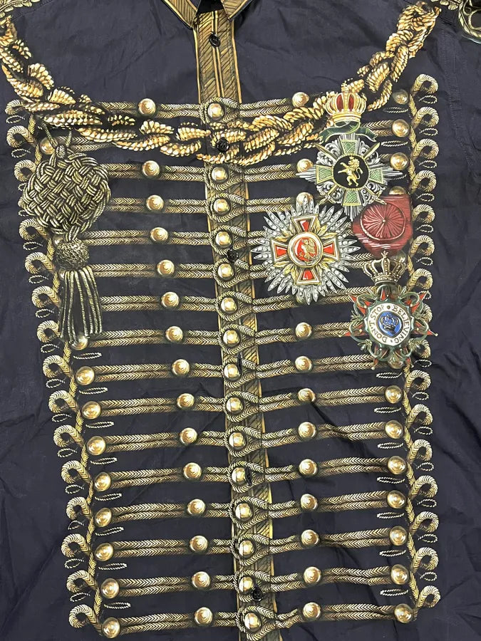 AW2017 Dolce & Gabbana Black Gold Napoleon Officer Shirt yMUOBwr 11