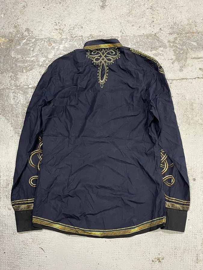 AW2017 Dolce & Gabbana Black Gold Napoleon Officer Shirt yMUOBwr 6
