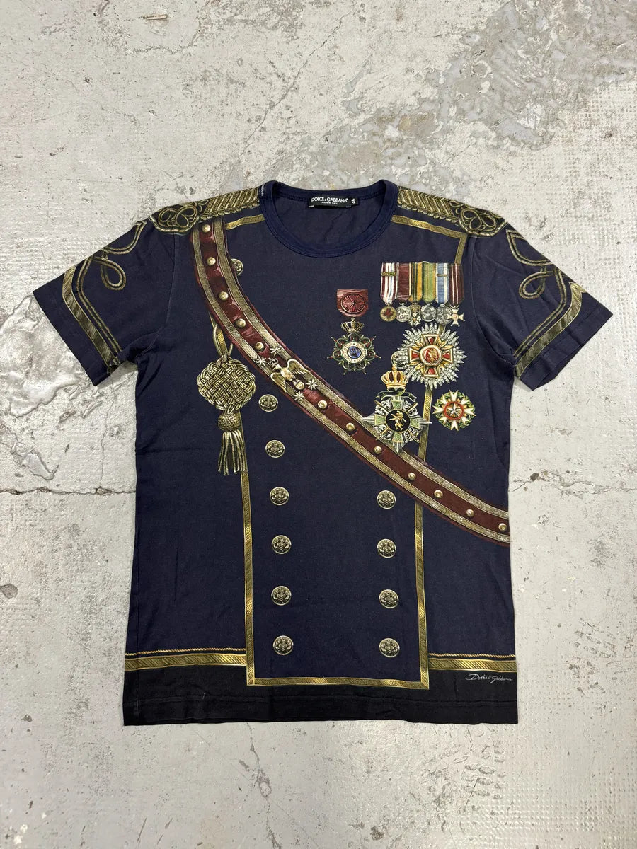 AW2017 Dolce & Gabbana Captain Military Navy T-Shirt jOiYKIl 0