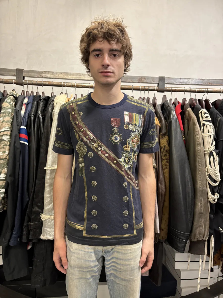 AW2017 Dolce & Gabbana Captain Military Navy T-Shirt jOiYKIl 1