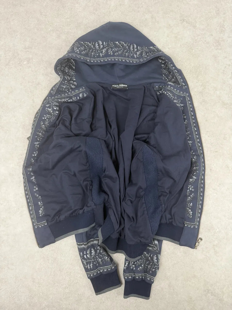 AW2017 Dolce & Gabbana Military Officer Navy Zip-up Hoodie moAkNfj 10