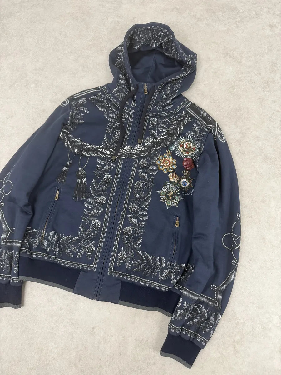 AW2017 Dolce & Gabbana Military Officer Navy Zip-up Hoodie moAkNfj 4