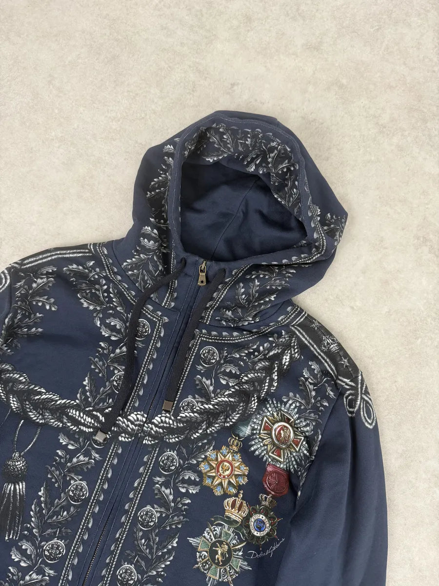 AW2017 Dolce & Gabbana Military Officer Navy Zip-up Hoodie moAkNfj 7