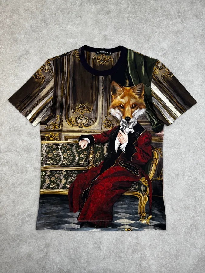 AW2017 Dolce & Gabbana Monarchic Fox Portrait T-Shirt IyrdDby 0