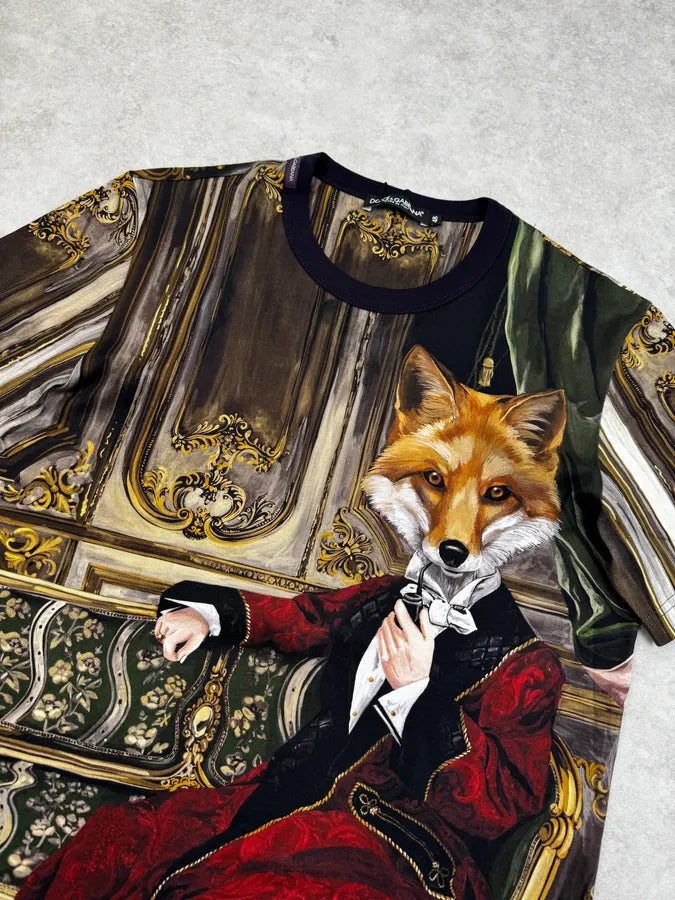 AW2017 Dolce & Gabbana Monarchic Fox Portrait T-Shirt IyrdDby 5